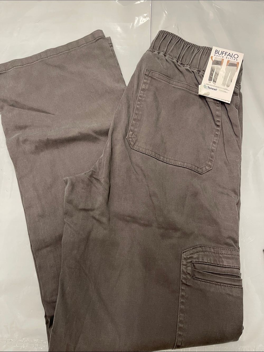 Buffalo David Bitton Men's Charcoal Elastic-Waist Cargo Pants